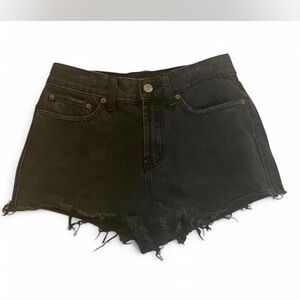 BDG Black Frayed Hem Jean Shorts